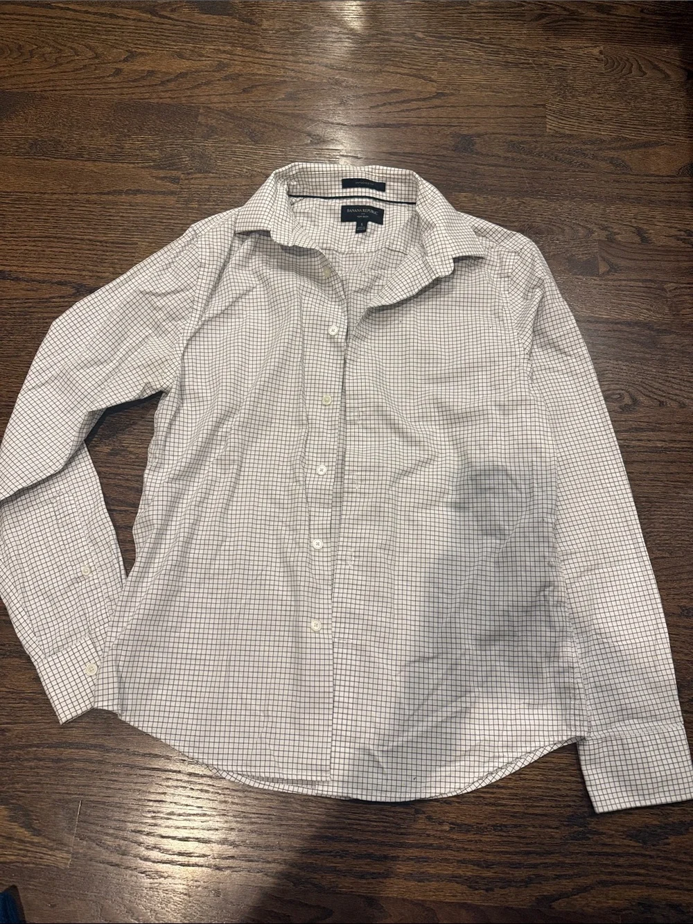 Bababa republic small Men's White Check Dress Shirt - Classic Button-Down
